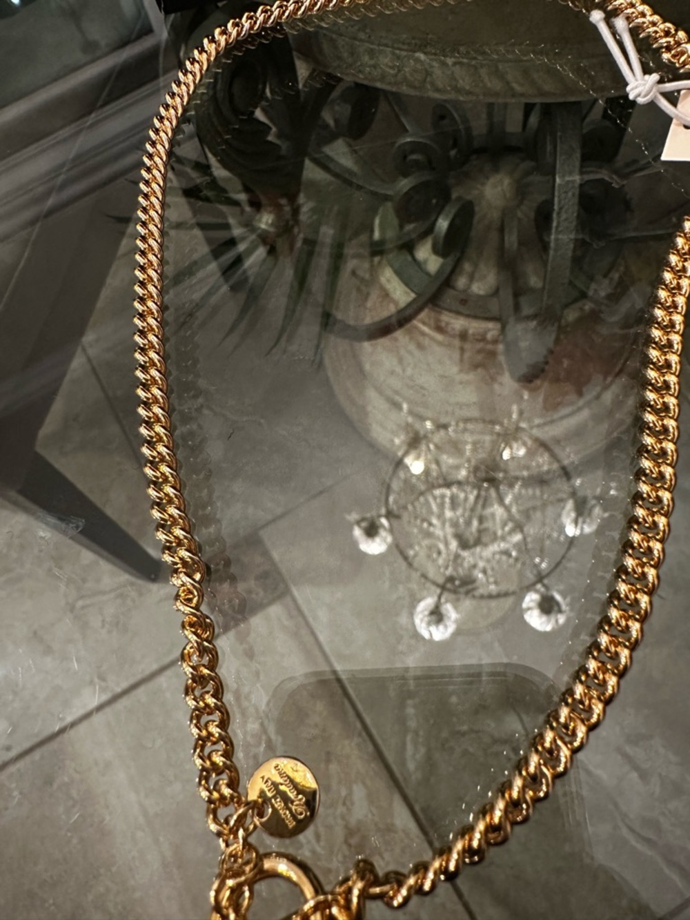 Mia Fiore Gold Chain Necklace Sterling Silver Plated Bronze Coin Pendant Italy - Picture 7 of 14